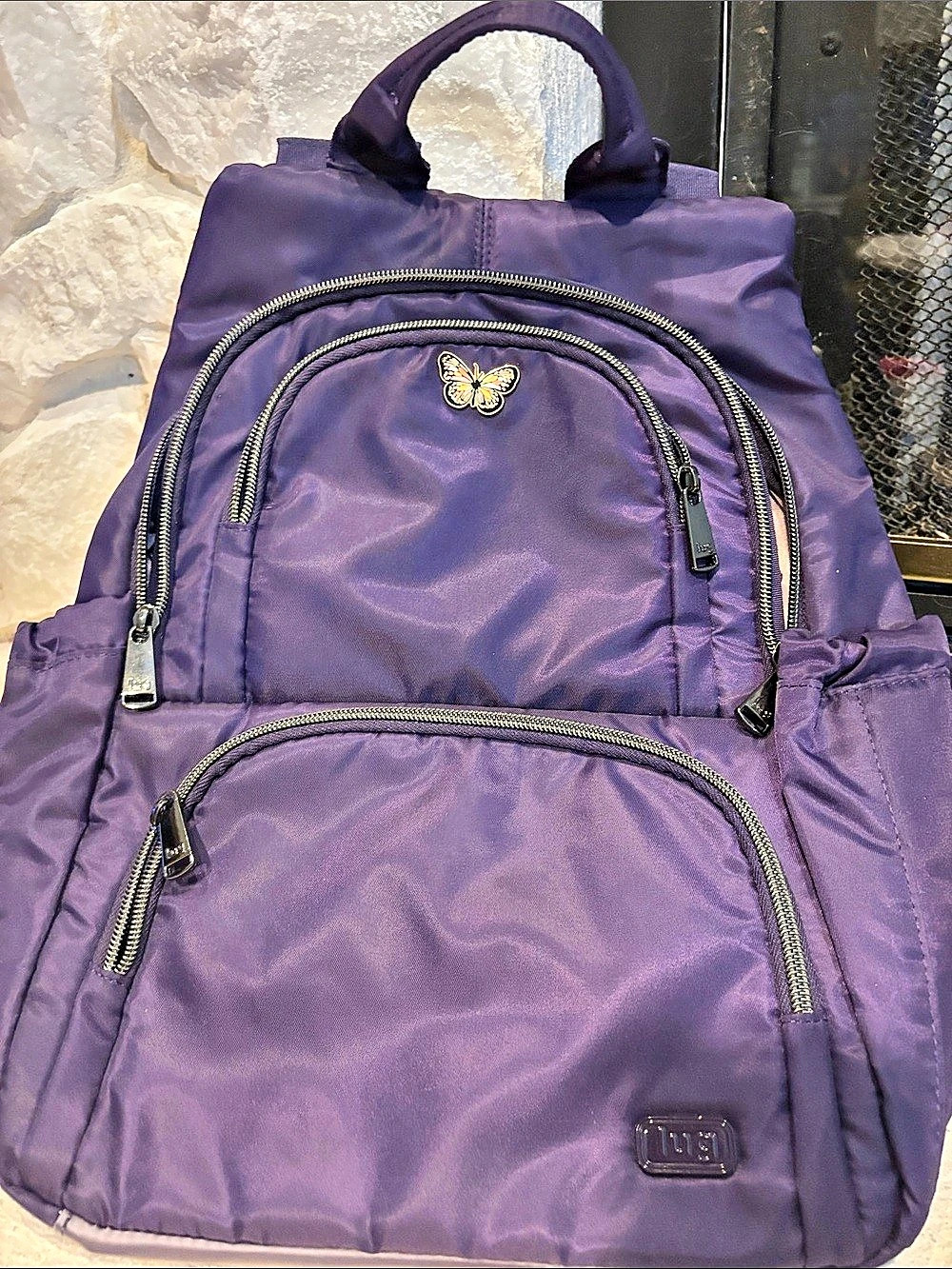 lug Hatchback Purple Floral Backpack